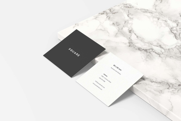 Square Business Front and Back Card Mockup