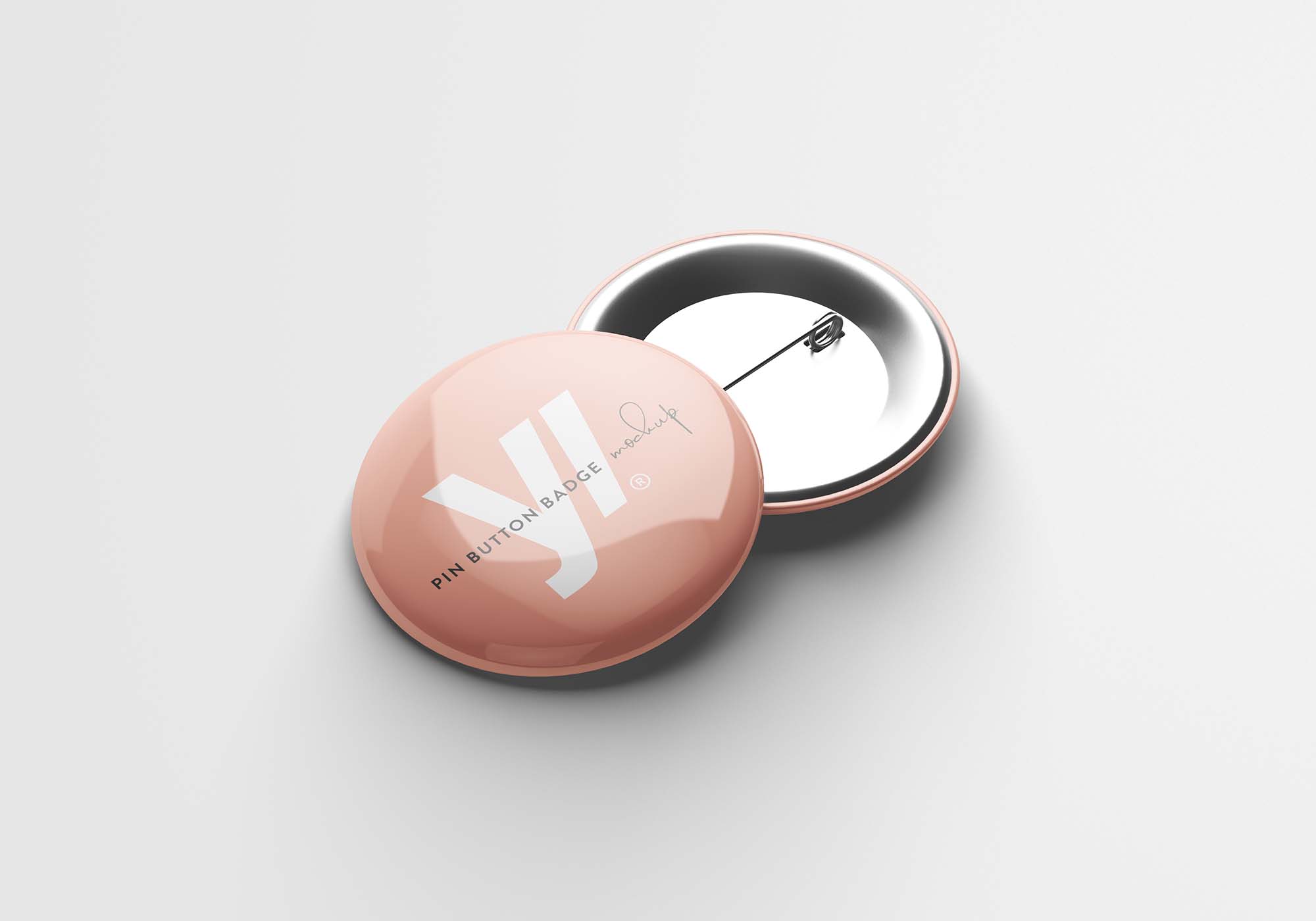 Super Realistic Pin Button Badge Mockup