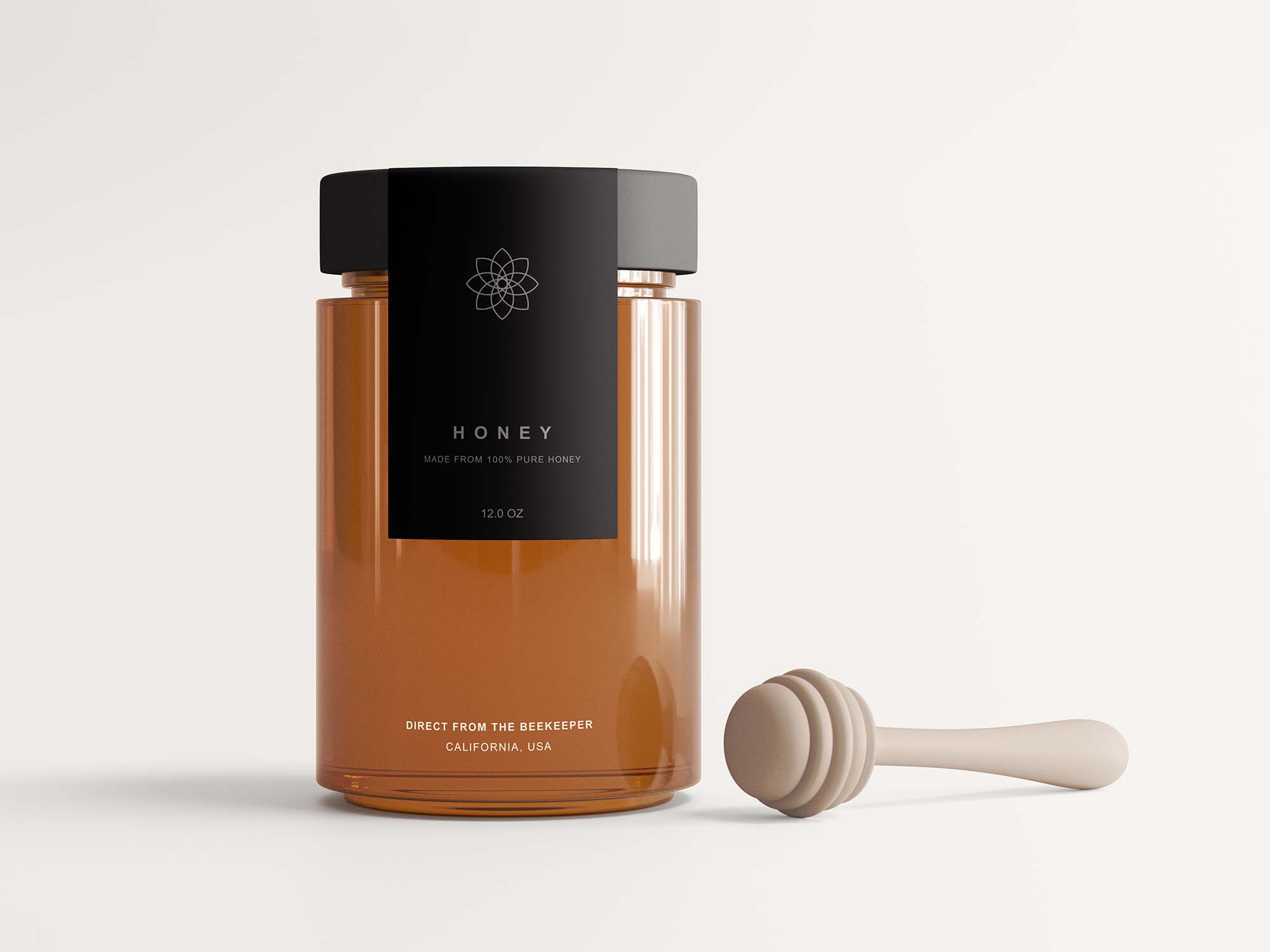 Honey Jar with Spinner Mockup
