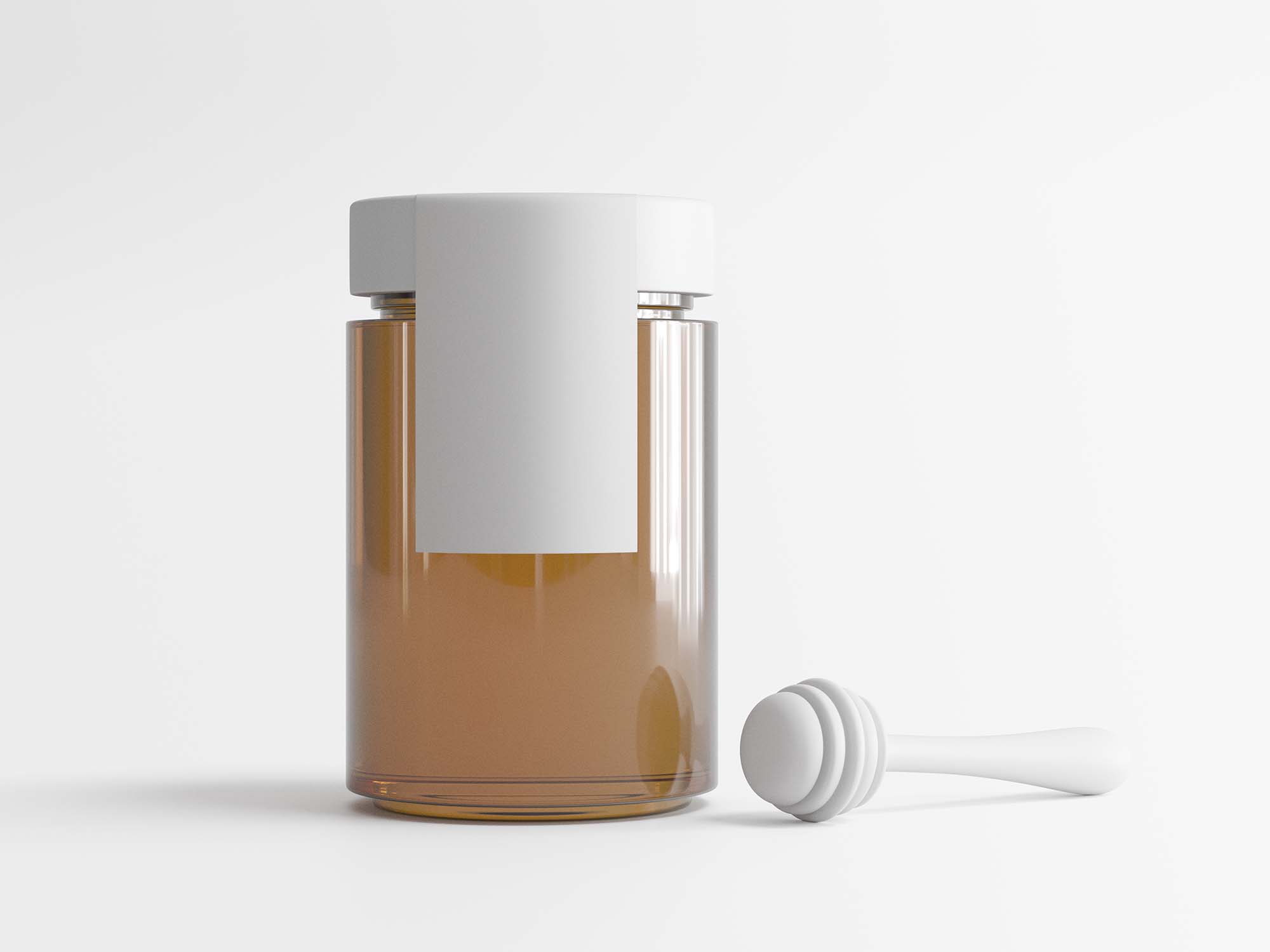 Download Honey Jar with Spinner PSD Mockup (Free) by Graphic Pear