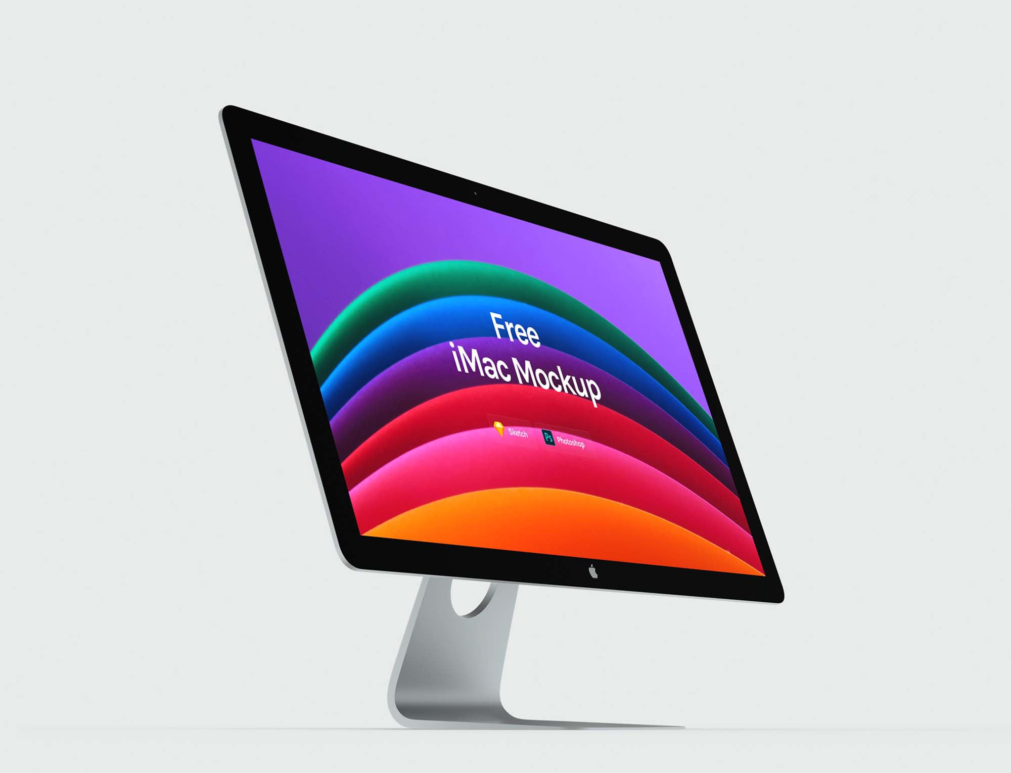 Perspective Apple iMac PSD Mockup (Free) by LS Graphics