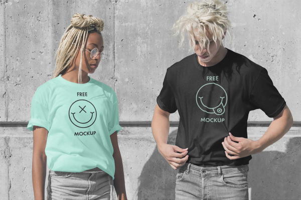 New Male/Female T-Shirts Mockup