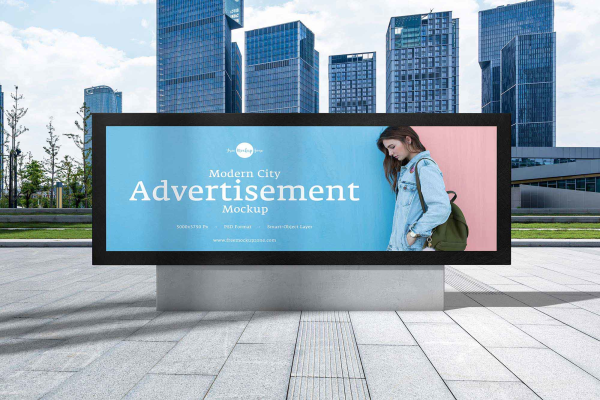 Modern City Advertisement Billboard Mockup