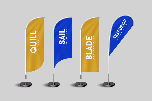 Standing Flags Mockups