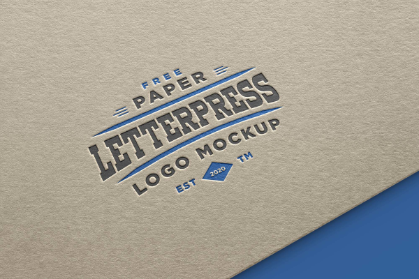 New Paper Letterpress Logo Mockup
