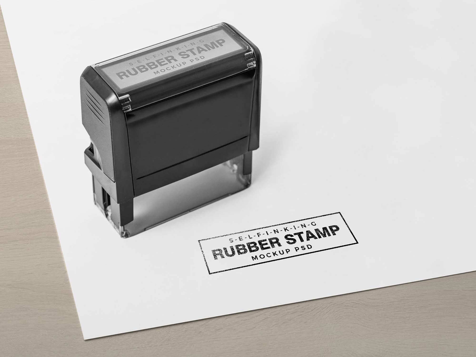 Simple Self Inking Rubber Stamp Mockup