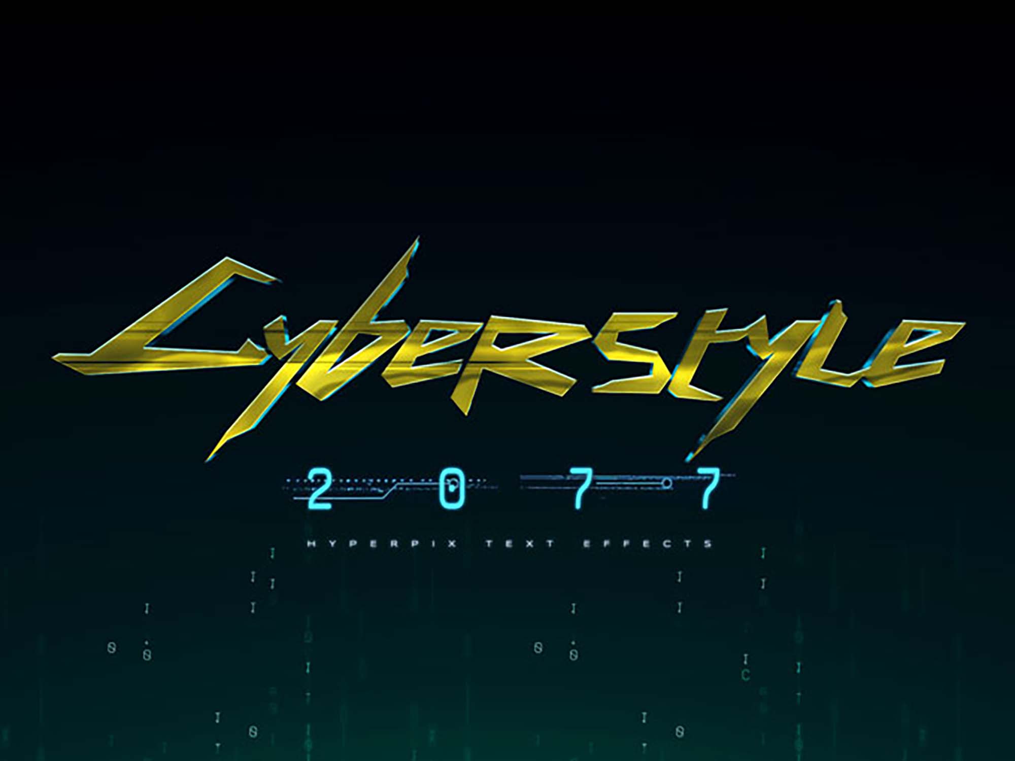 Cool Cyberpunk Text Effect Mockup