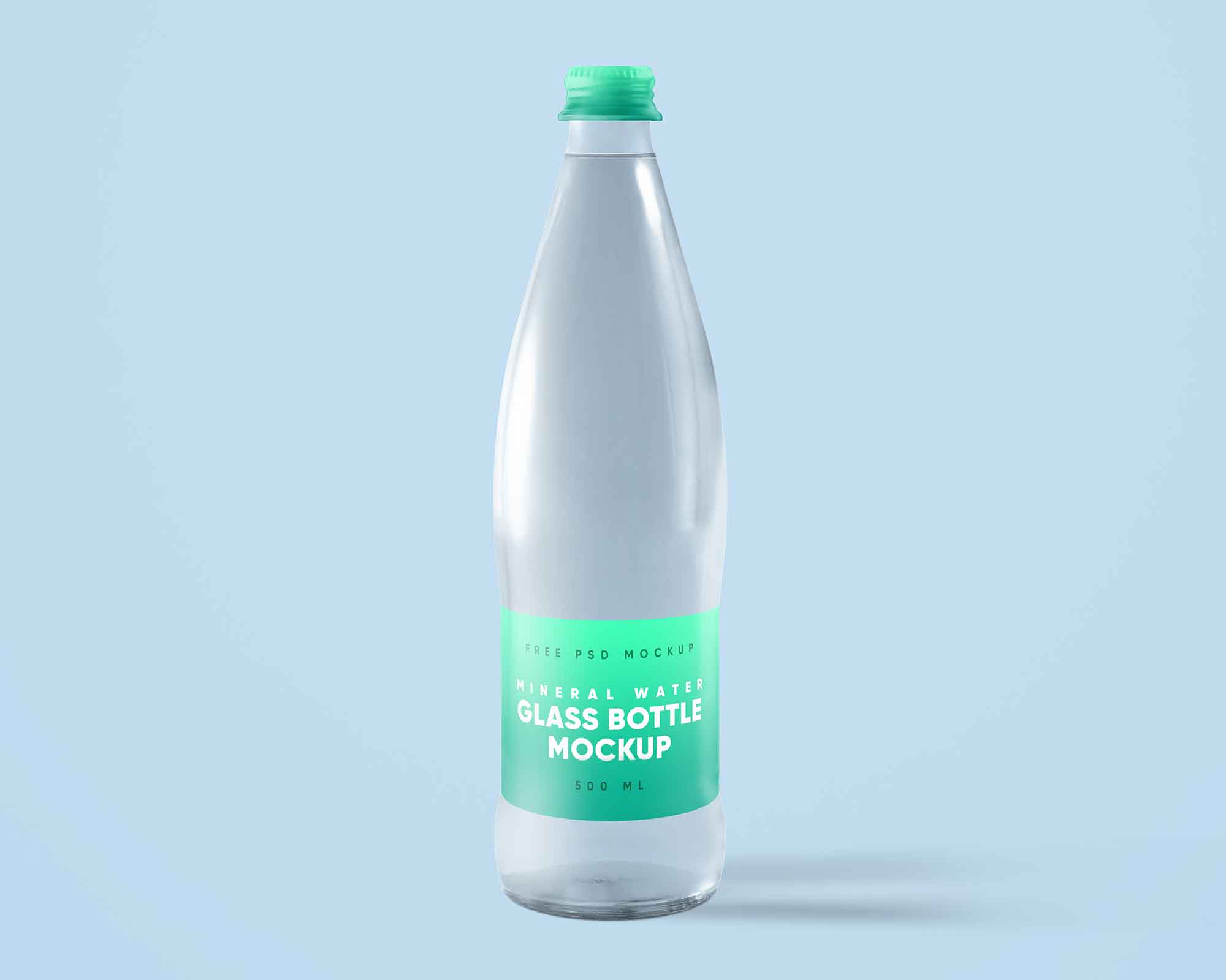 Mineral Water Glass Bottle Mockup